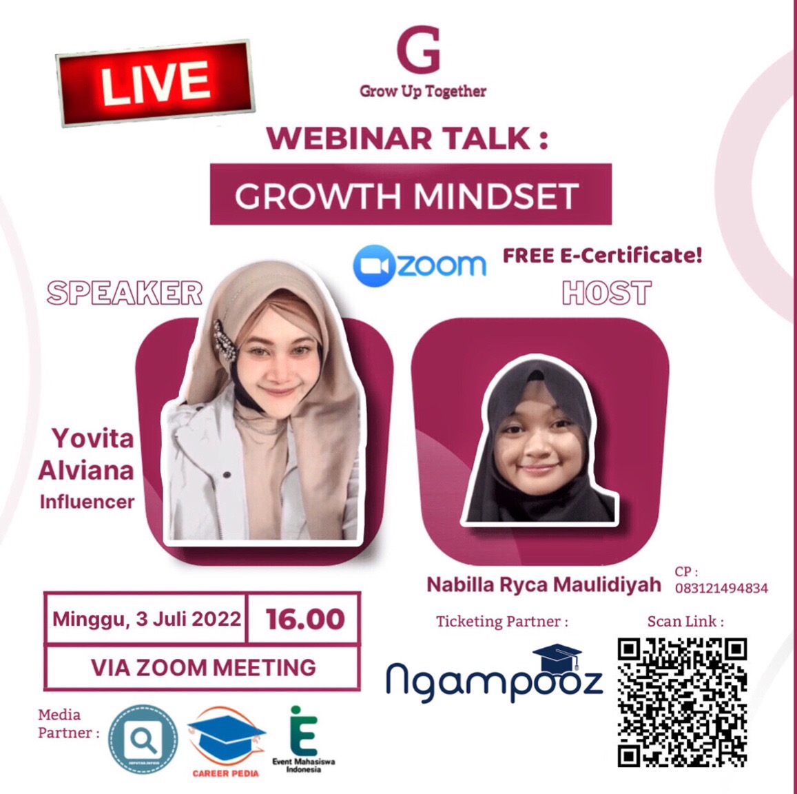 WEBINAR TALK : "GROWTH MINDSET" | Ngampooz